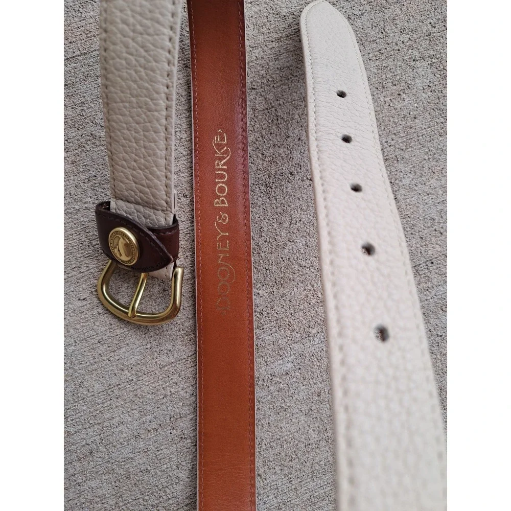 Dooney & Bourke Women's Leather Beige Belt M 30-32 88012 Made In USA 